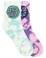 Santa Cruz Other Dot Mid Sock 2Pk (Yth 2-8) - Pink/Lt Grn Tie Dye