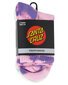 Santa Cruz Other Dot Mid Sock 2Pk (Yth 2-8) - Pink/Lt Grn Tie Dye