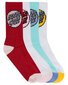 Santa Cruz Other Dot Crew Sock 4Pk (Yth 2-8) - Wht/Lt Grn/Rose