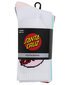 Santa Cruz Other Dot Crew Sock 4Pk (Yth 2-8) - Wht/Lt Grn/Rose