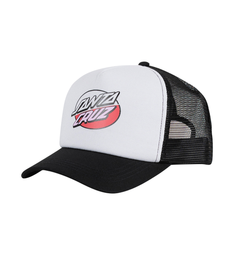 Santa Cruz Oval Dot Splice Trucker Cap - Blk/Wht