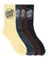 Santa Cruz Opus Dot Crew Sock 4Pk (Mens 7-11) - Slate/Brn/Yell