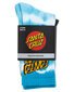 Santa Cruz Rad Stack Crew Sock 2pk (Yth 2-8) - Turq/Blk