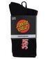 Santa Cruz Screaming Wave Strip Crew Sock 2Pk (Yth 2-8) - Blk/Red