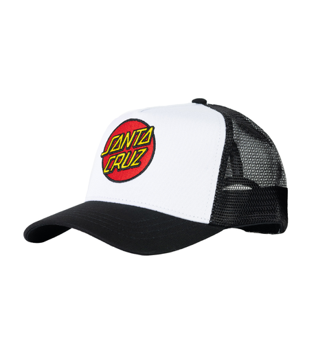 Santa Cruz Classic Dot Patch Trucker Cap - White