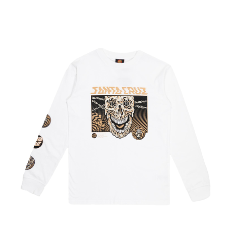 Santa Cruz Toxic Skull Front L/S Tee - White