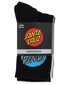 Santa Cruz Other Dot Crew Sock 4pk (Yth 2-8) - Blk/Wht/GrMrl