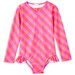 Milky Pink Check L/S Swimsuit