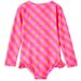 Milky Pink Check L/S Swimsuit