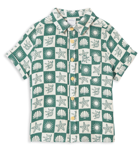 Milky Seaside Crinkle S/S Shirt