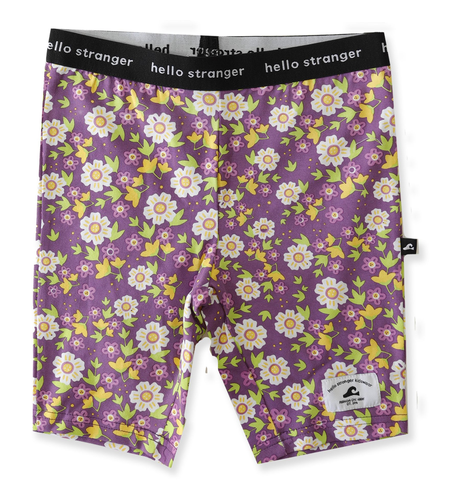 Hello Stranger Bike Tights - Purple Floral