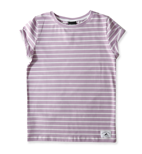 Hello Stranger Girls S/S Classics Tee - Purple Stripe