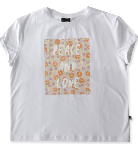 Hello Stranger Peace & Love Bailey Tee - White