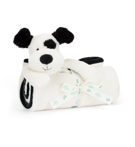 Jellycat Bashful Black & Cream Puppy Blankie 70x56cm