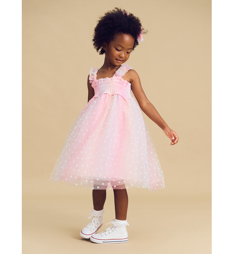 Huxbaby Sweetheart Shirred Tulle Dress