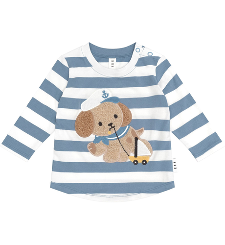 Huxbaby Sailor Pup Stripe Top