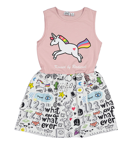 Kissed By Radicool Unicorn Doodle Dress