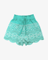 The Girl Club Teal Border Embroidery Shorts