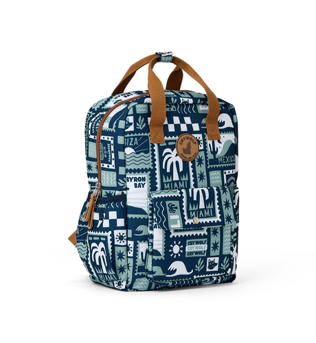 Crywolf Mini Backpack - Blue Postcards