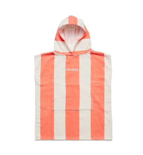 Crywolf Hooded Towel - Coral Stripe