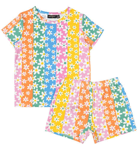 Rock Your Kid Floral Stripes PJ Set