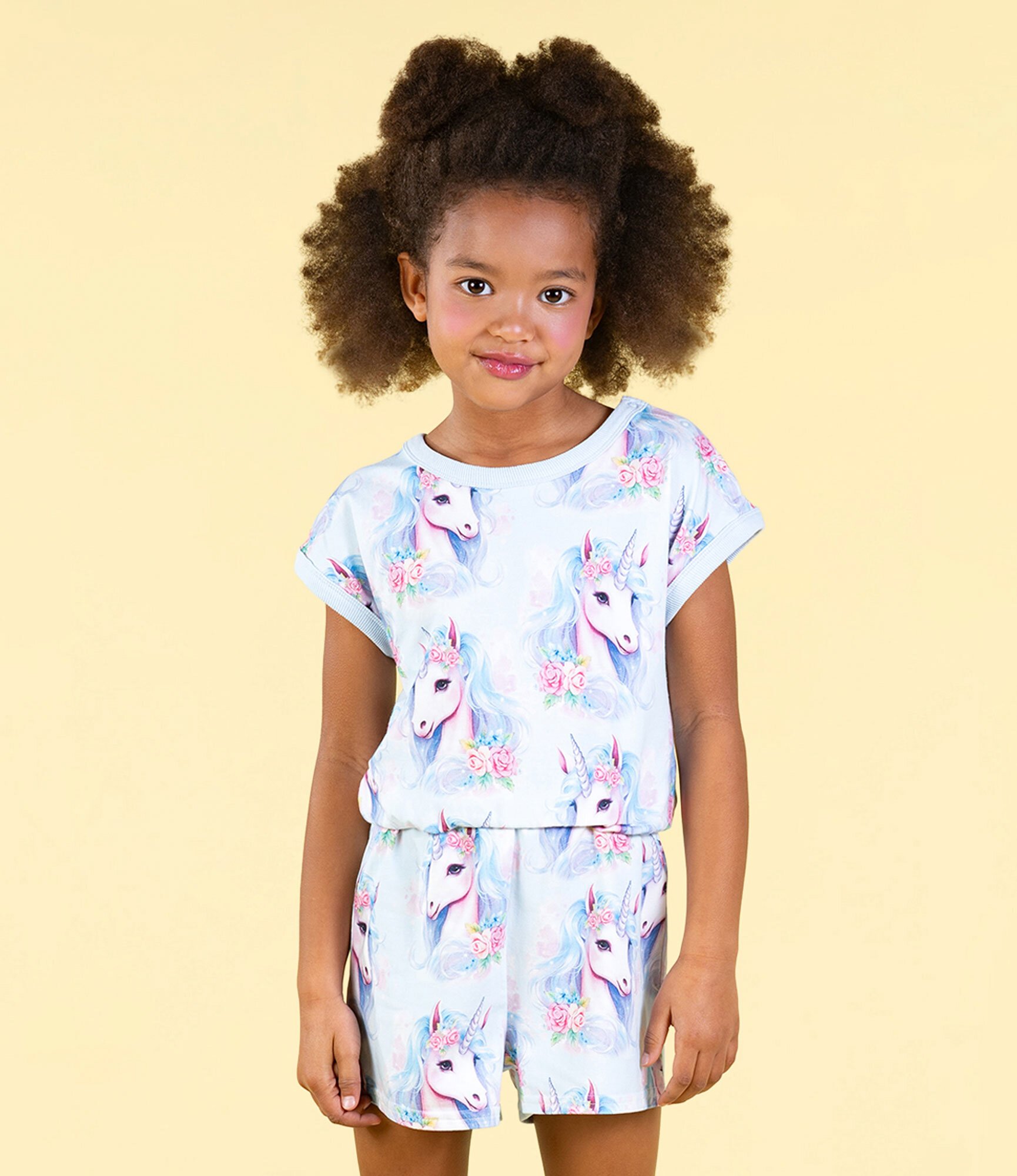 Rock Your Kid Blue Unicorn Romper CLOTHING GIRL Girls Jumpsuits Overalls Kids Clothing NZ Shop Online Kid Republic S24 25 ROCK YOUR BABY D1