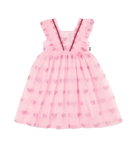 Rock Your Kid Pink Glitter Heart Tulle Dress