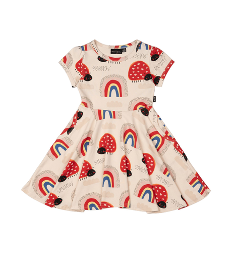 Rock Your Kid Love Bug Rainbow Waisted Dress