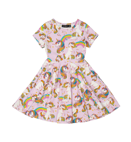 Rock Your Kid Unicorn Rainbow Waisted Dress