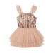 Rock Your Kid Gold Stripe Sequin Tulle Leotard Dress