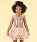 Rock Your Kid Gold Stripe Sequin Tulle Leotard Dress