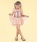 Rock Your Kid Gold Stripe Sequin Tulle Leotard Dress