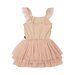 Rock Your Kid Gold Stripe Sequin Tulle Leotard Dress