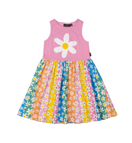 Rock Your Kid Floral Stripes Singlet Dress