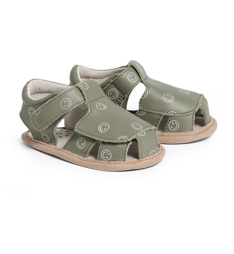 Pretty Brave Milo Khaki Sandal - Smiley