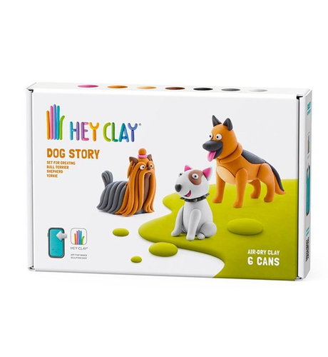 Hey Clay Fluffy Pets, Shepherd, Bull Terrier, Yorkie - 6 Cans