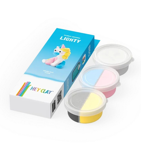 Hey Clay Rainbow Unicorn, Lighty - 3 Cans, 5 Colour