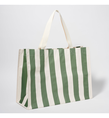 Sunnylife Carryall Beach Bag The Vacay - Olive Stripe