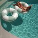 Sunnylife Tube Pool Ring The Vacay - Soft Olive Stripe