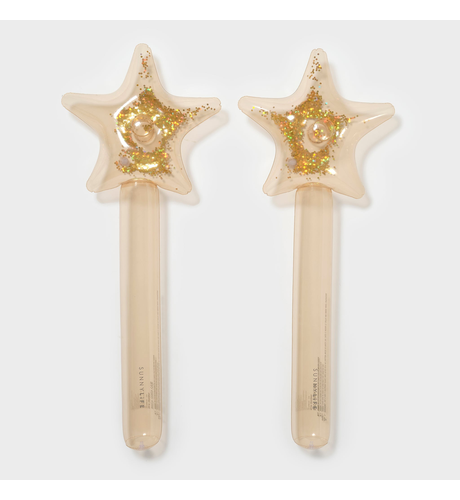 Sunnylife Kids Inflatable Star Wand Princess Swan - Gold (Set Of 2)