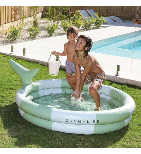 Sunnylife Inflatable Backyard Pool Shark Tribe - Khaki