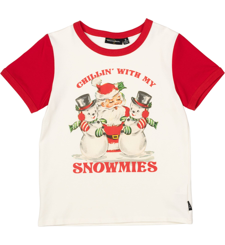 Rock Your Kid Chillin With My Snowmies Ringer Tee