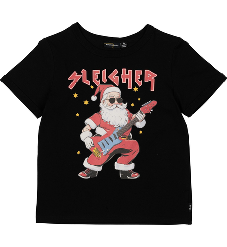 Rock Your Kid Santa Sleigher Ringer Tee