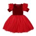 Rock Your Kid Red Velvet Sparkle Party Dress