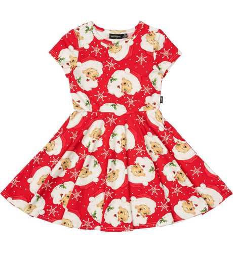 Rock Your Kid Retro Santa Waisted Dress