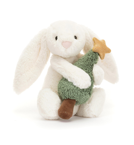 Jellycat Bashful Bunny with Christmas Tree