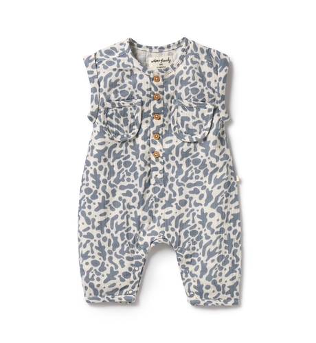 Wilson & Frenchy Blue Coral Organic Crinkle Growsuit