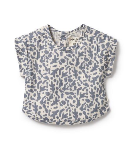 Wilson & Frenchy Blue Coral Organic Crinkle Tee