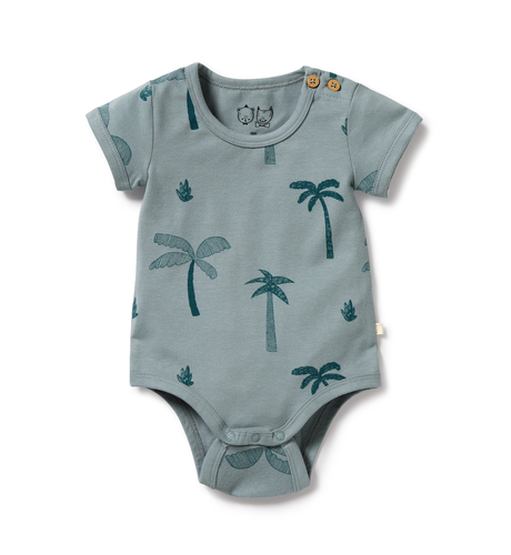 Wilson & Frenchy Palm Days Blue Organic Bodysuit