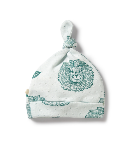 Wilson & Frenchy Little Lion Organic Pointelle Knot Hat